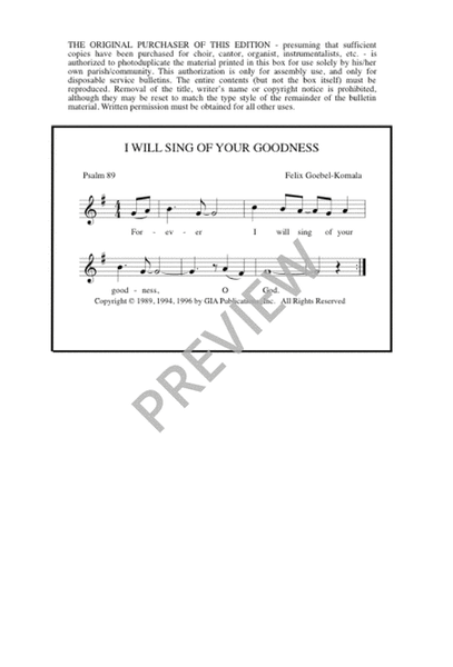 I Will Sing of Your Goodness image number null
