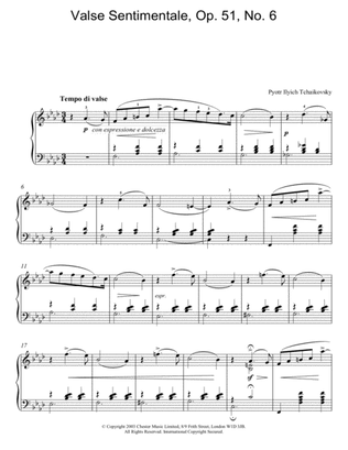 Book cover for Valse Sentimentale, Op. 51, No. 6