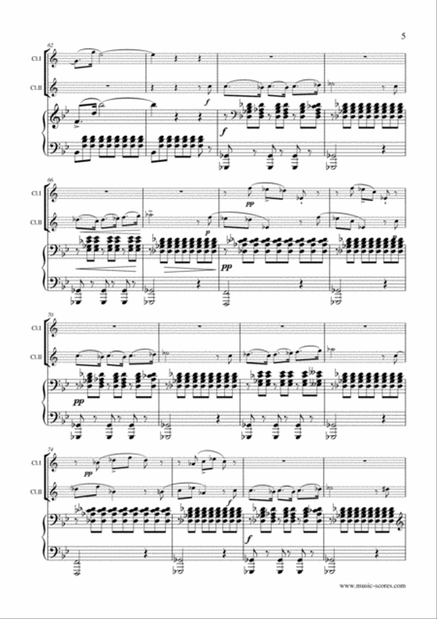 Shepherd on the Rock - 2 Clarinets and Piano Clarinet Duet scores gallery preview page 5