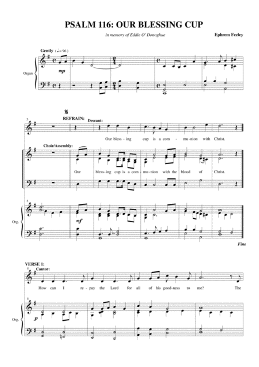 Psalm 116: Our Blessing Cup 3-Part scores gallery preview page 2