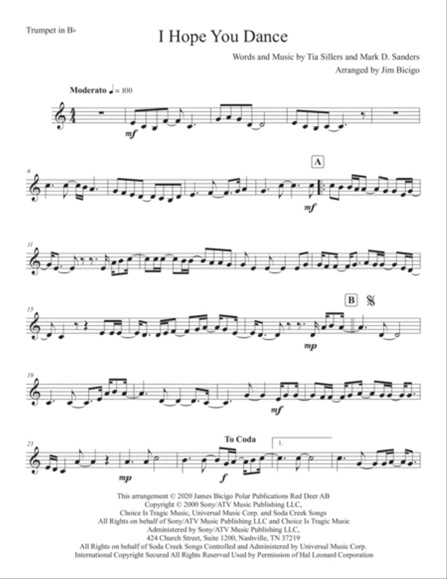 I Hope You Dance Brass Ensemble scores gallery preview page 4