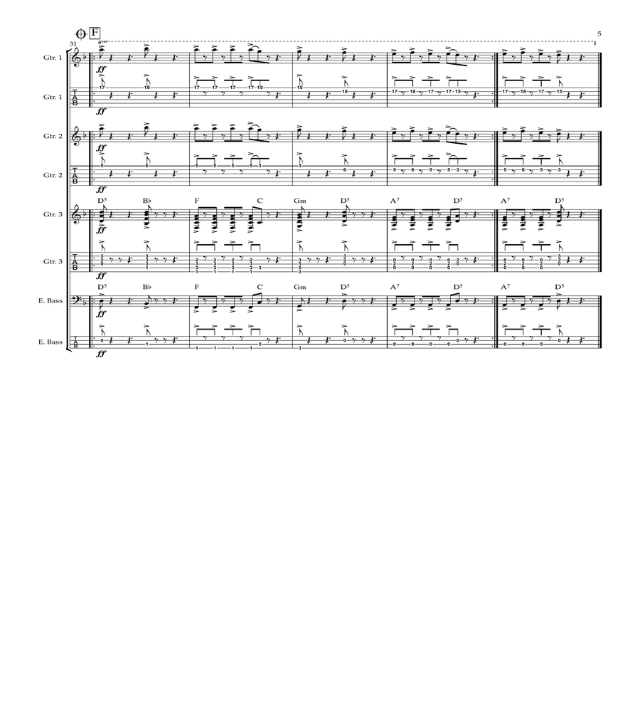 Pirates Of The Caribbean Guitar Ensemble scores gallery preview page 5