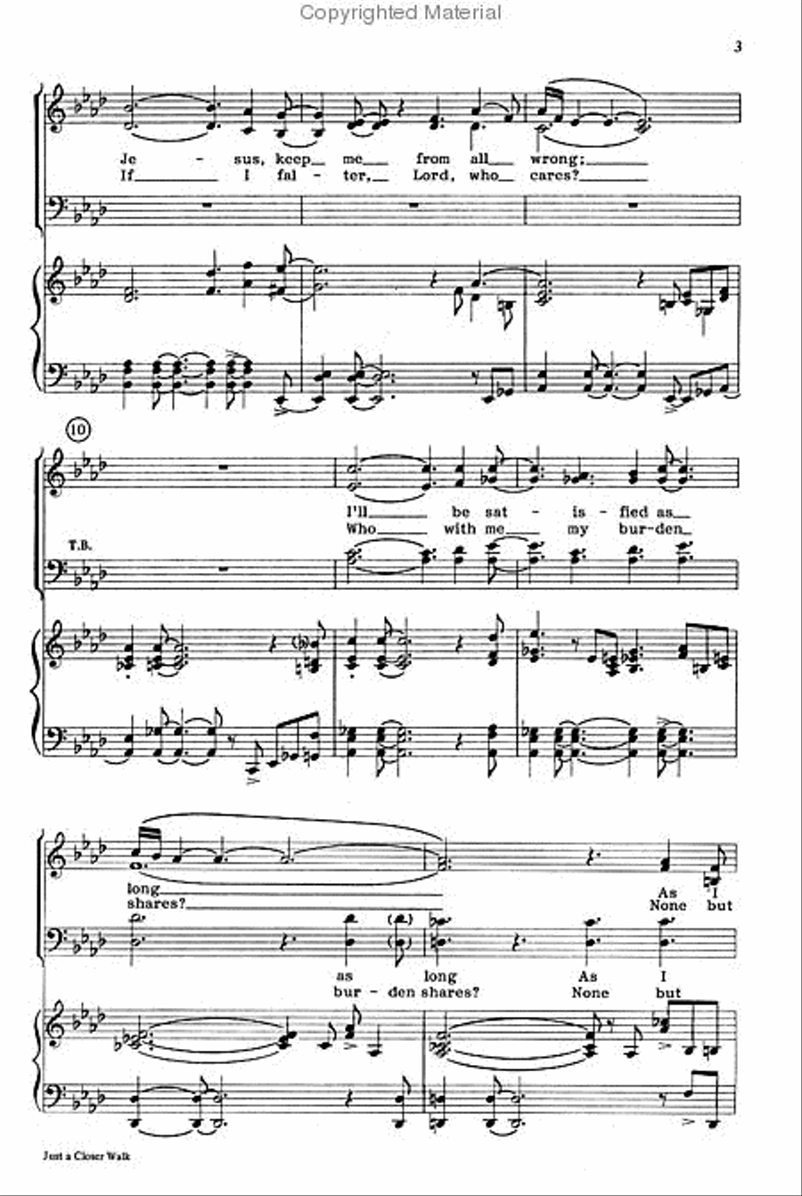 Just a Closer Walk 4-Part scores gallery preview page 3