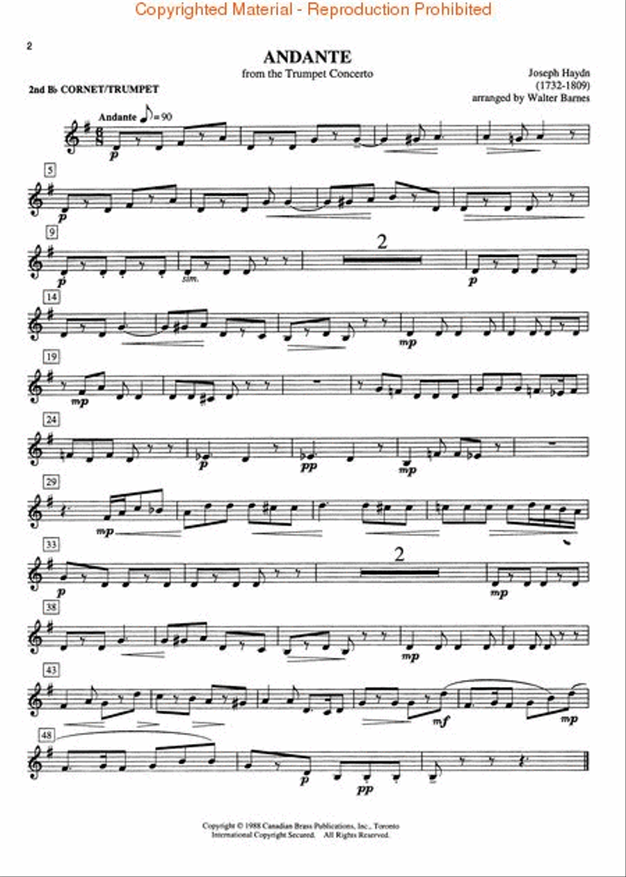 Play Along with The Canadian Brass – Trumpet 2 Brass Quintet scores gallery preview page 2