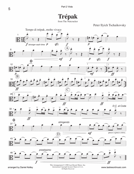 Trepak from the Nutcracker for Piano Trio (Violin, Cello & Piano)