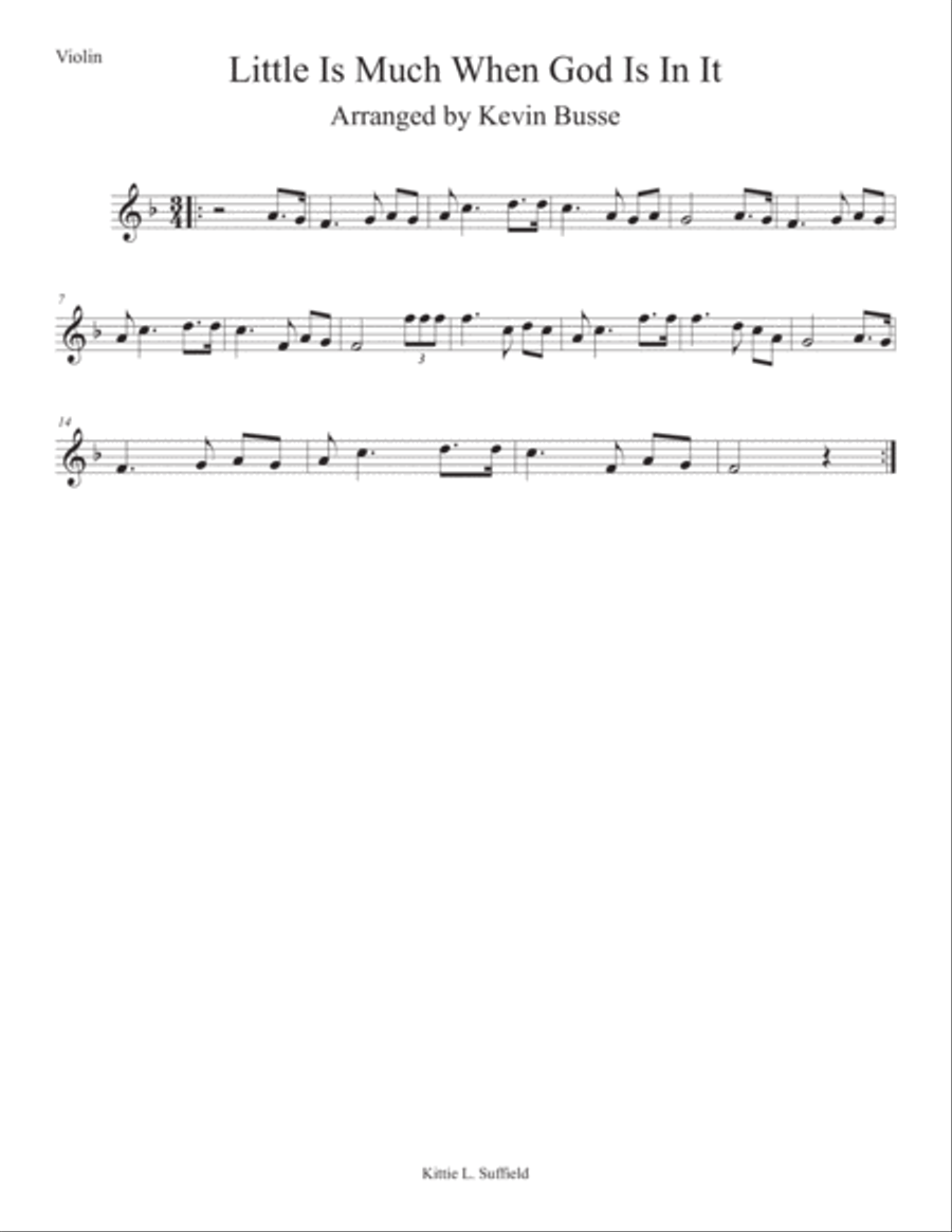 Little Is Much When God Is In It - Violin Violin Solo scores gallery preview page 1