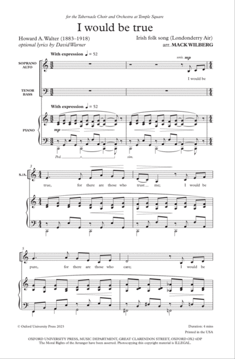 I would be true 4-Part scores gallery preview page 2