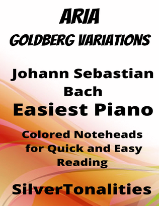Aria Goldberg Variations Easy Piano Sheet Music with Colored Notation