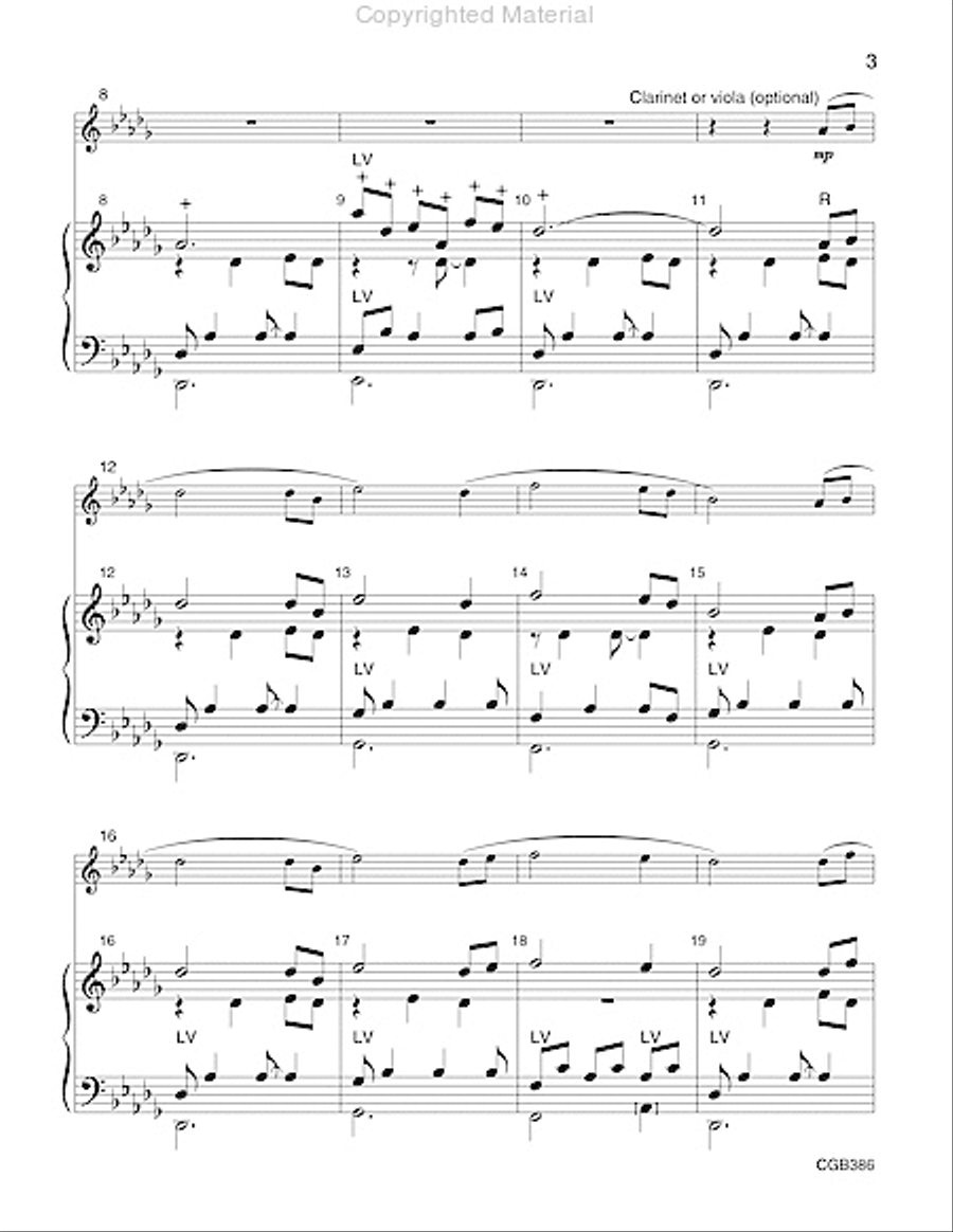 The Lone, Wild Bird (The Hills are Bare at Bethlehem) Handbell Choir scores gallery preview page 3