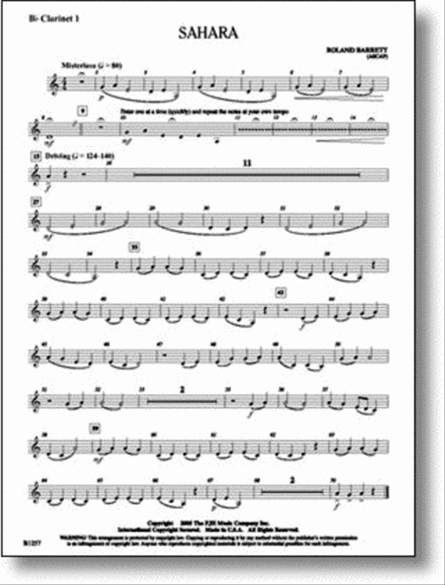 Sahara Concert Band scores gallery preview page 1