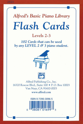 Book cover for Alfred's Basic Piano Library Flash Cards, Book 2 & 3