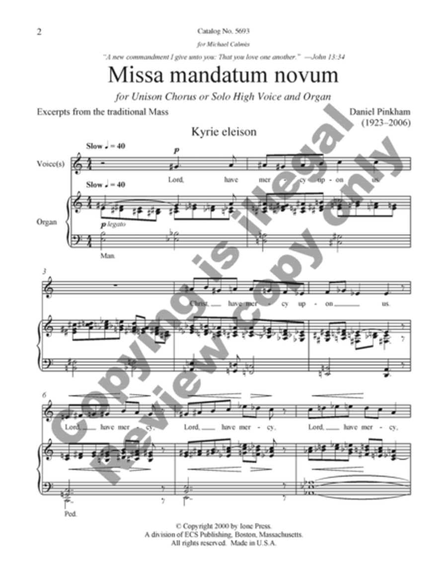 Missa mandatum novum