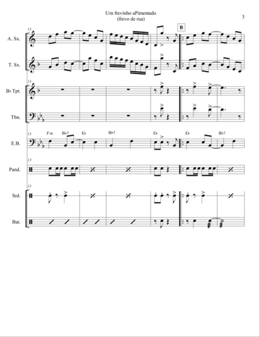 Um frevinho aPimentado Concert Band scores gallery preview page 4