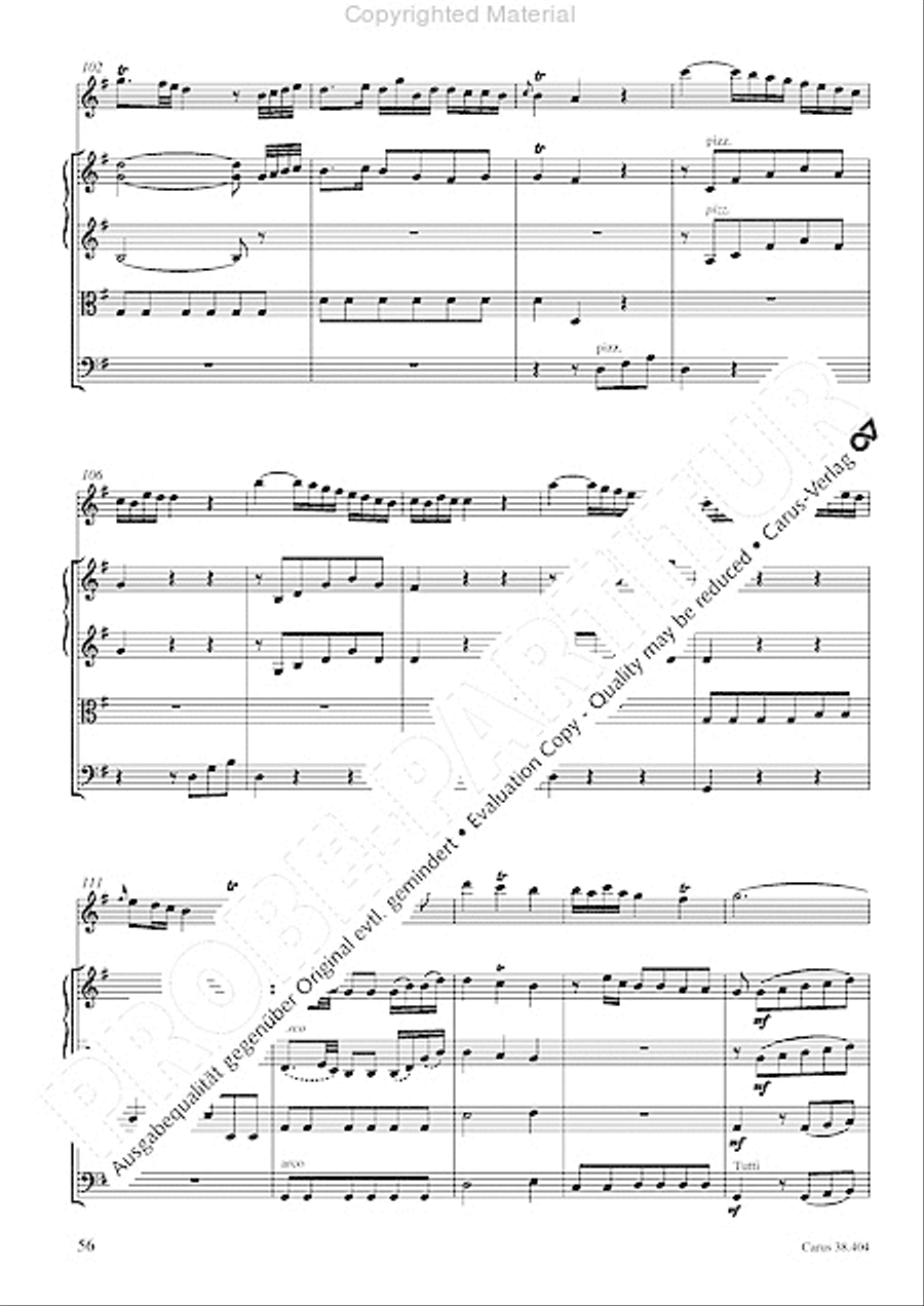 Concerto for Flute in D major (Concerto per il Flauto traverso in D / Flotenkonzert in D) Flute Solo scores gallery preview page 58