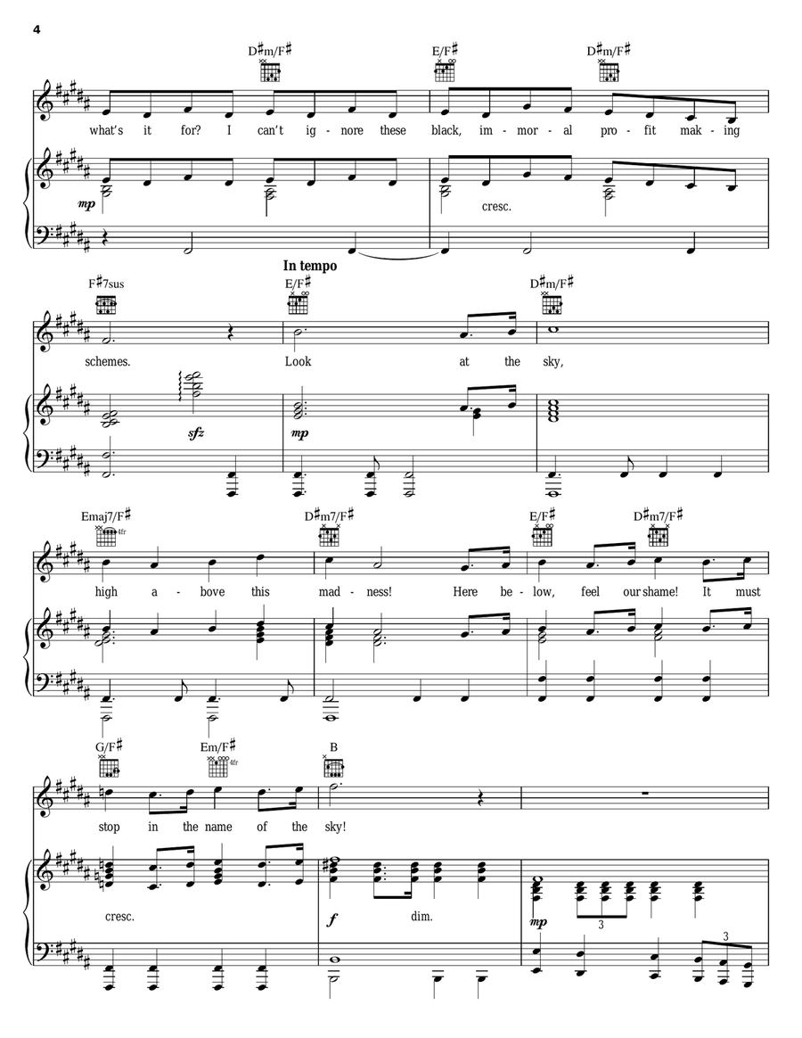 Look At The Sky Piano, Vocal, Guitar scores gallery preview page 4
