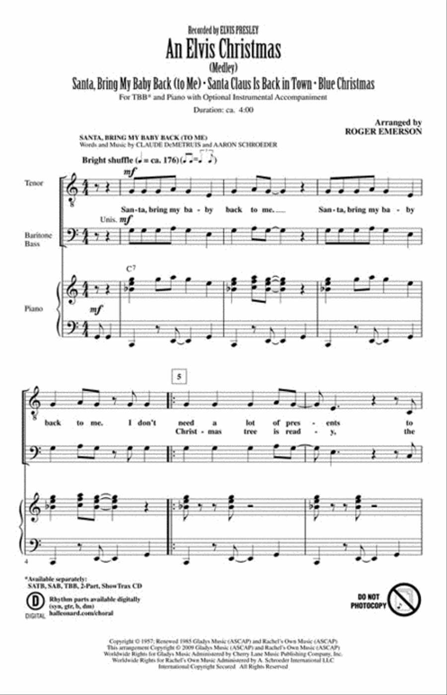 An Elvis Christmas 3-Part scores gallery preview page 2