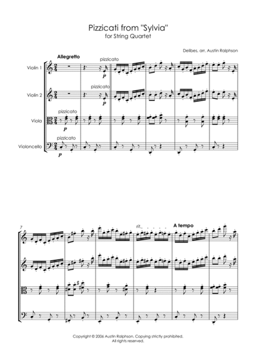 Pizzicati from ’Sylvia’ - string quartet image number null