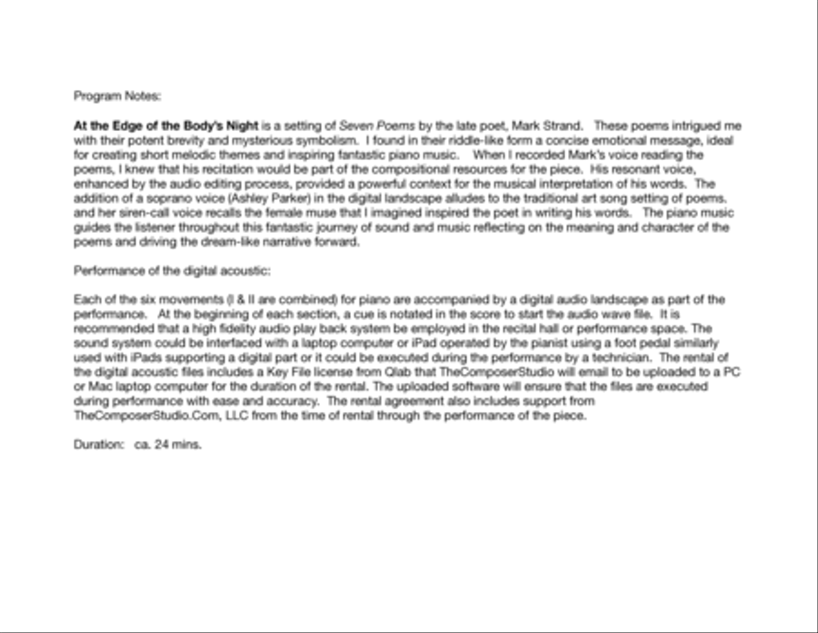At the Edge of the Body's Night Piano Solo scores gallery preview page 4
