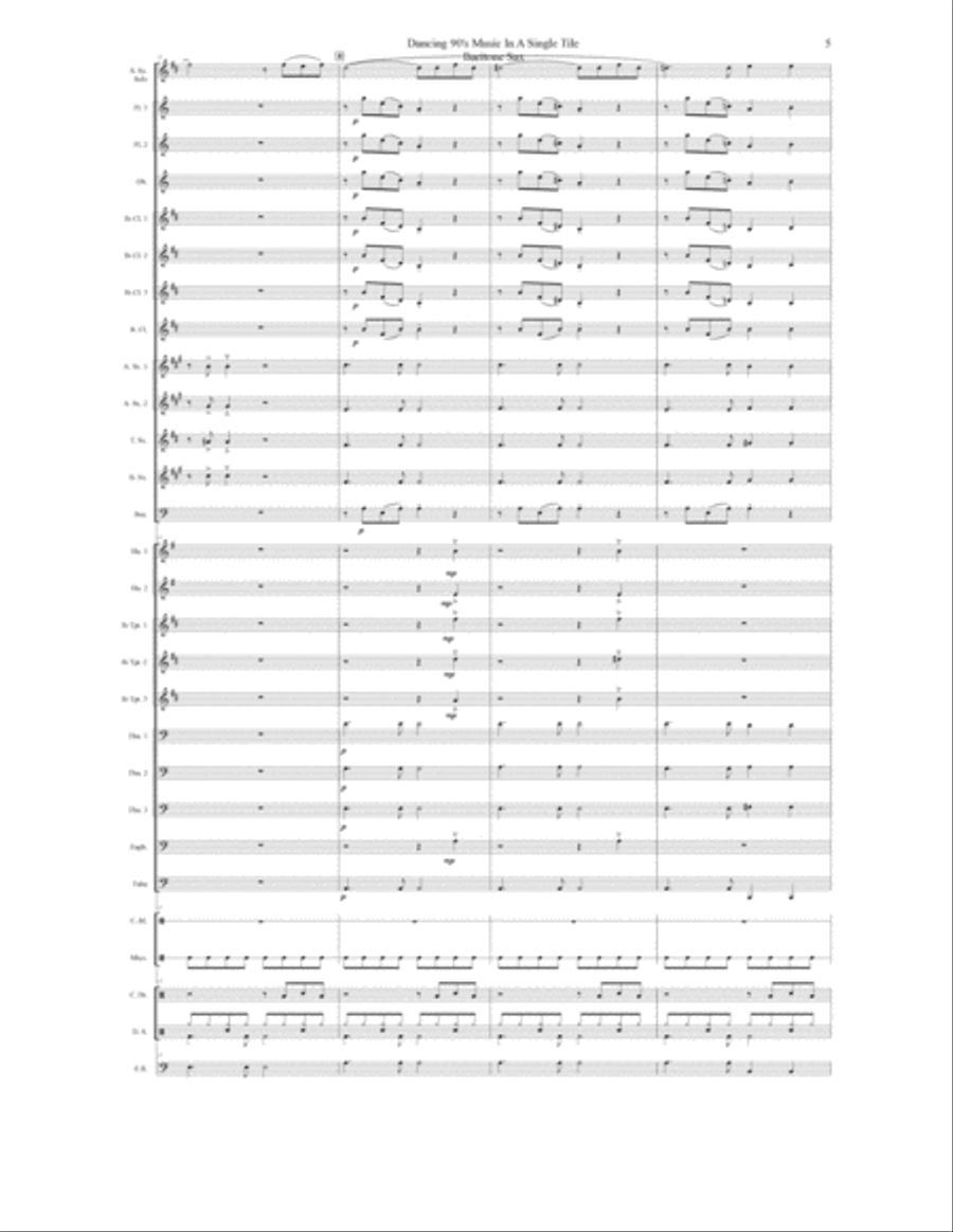 Dancing 90’s Music In A Single Tile Concert Band scores gallery preview page 6