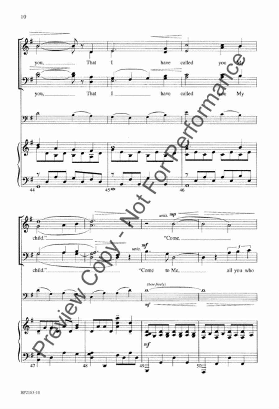 Come to Me 4-Part scores gallery preview page 11