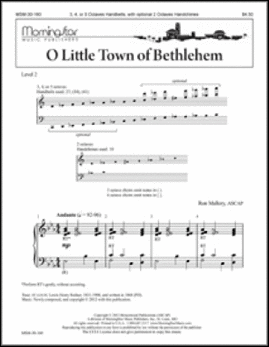 O Little Town of Bethlehem 5-Octaves scores gallery preview page 1