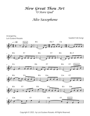 Book cover for How Great Thou Art (O Store Gud) - Alto sax