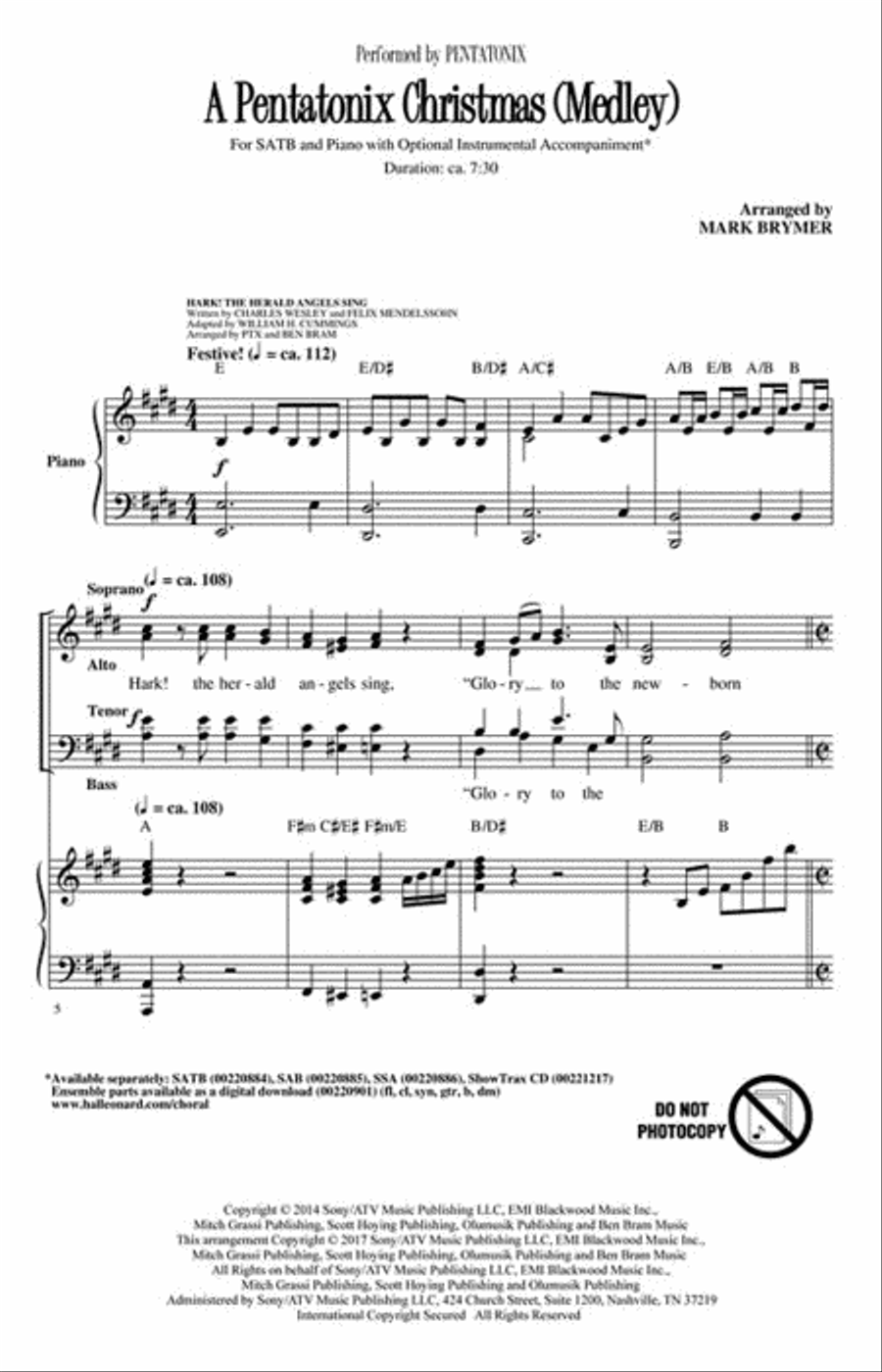 A Pentatonix Christmas 4-Part scores gallery preview page 2