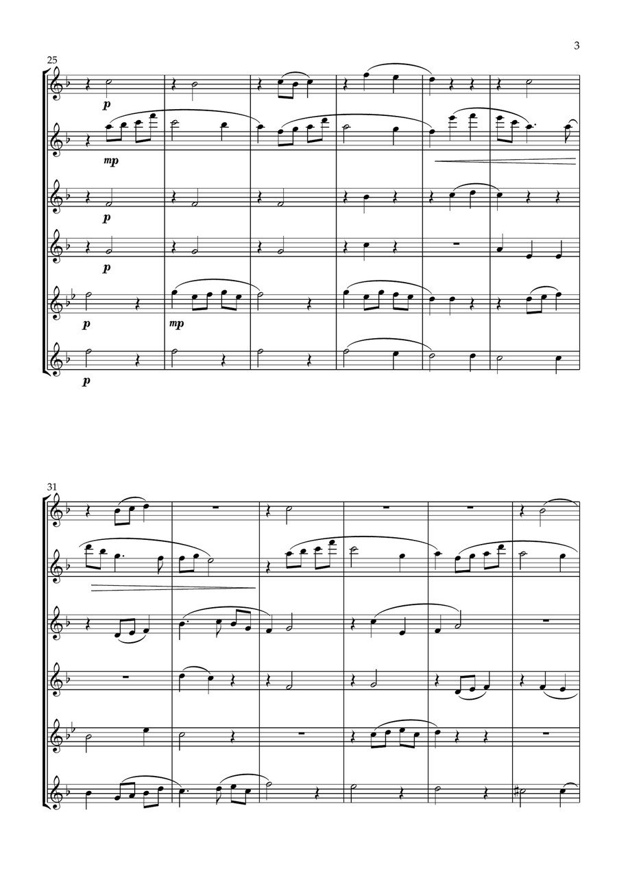 Cantilena. A Modern Lullaby For Flute Choir Flute Choir scores gallery preview page 4