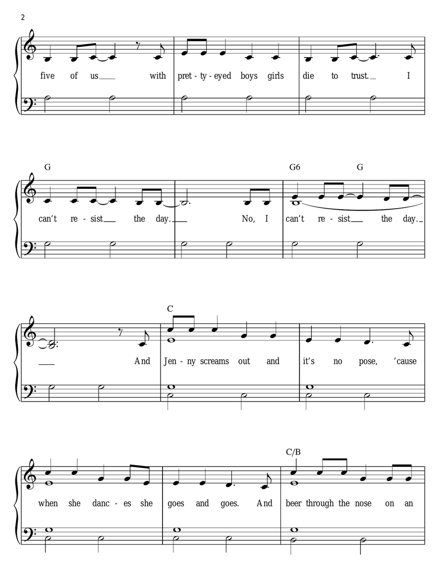 White Houses Easy Piano scores gallery preview page 2