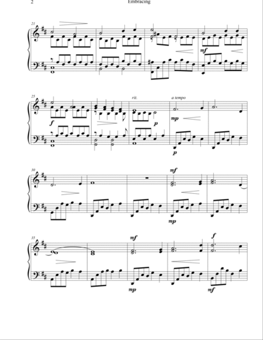 Embracing Piano Solo scores gallery preview page 2