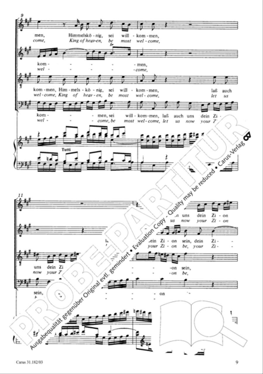 Himmelskonig, sei willkommen (King of heaven, be most welcome) ATB scores gallery preview page 9