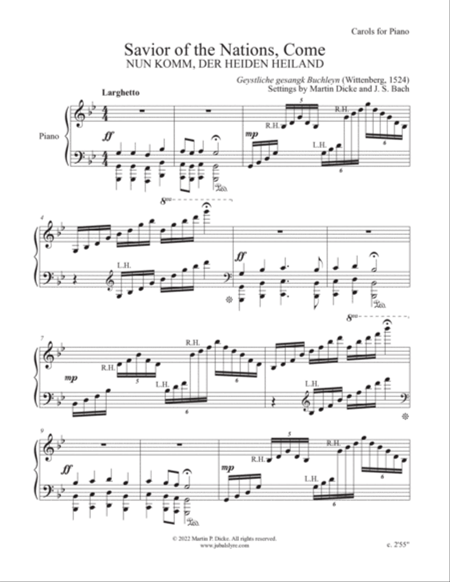 Savior of the Nations, Come (Carols for Piano) Piano Solo scores gallery preview page 2