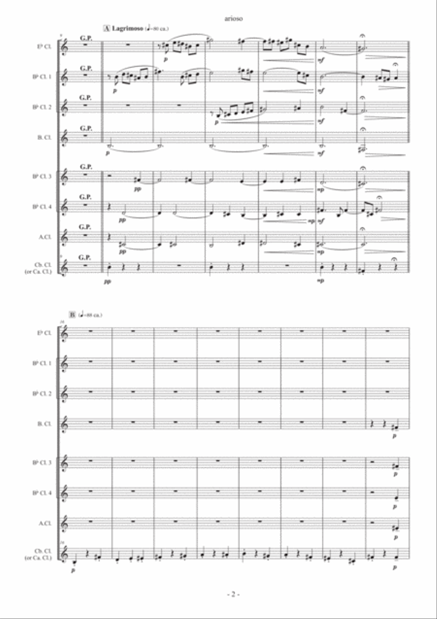 arioso, for Clarinet Octet (Score) Woodwind Ensemble scores gallery preview page 4