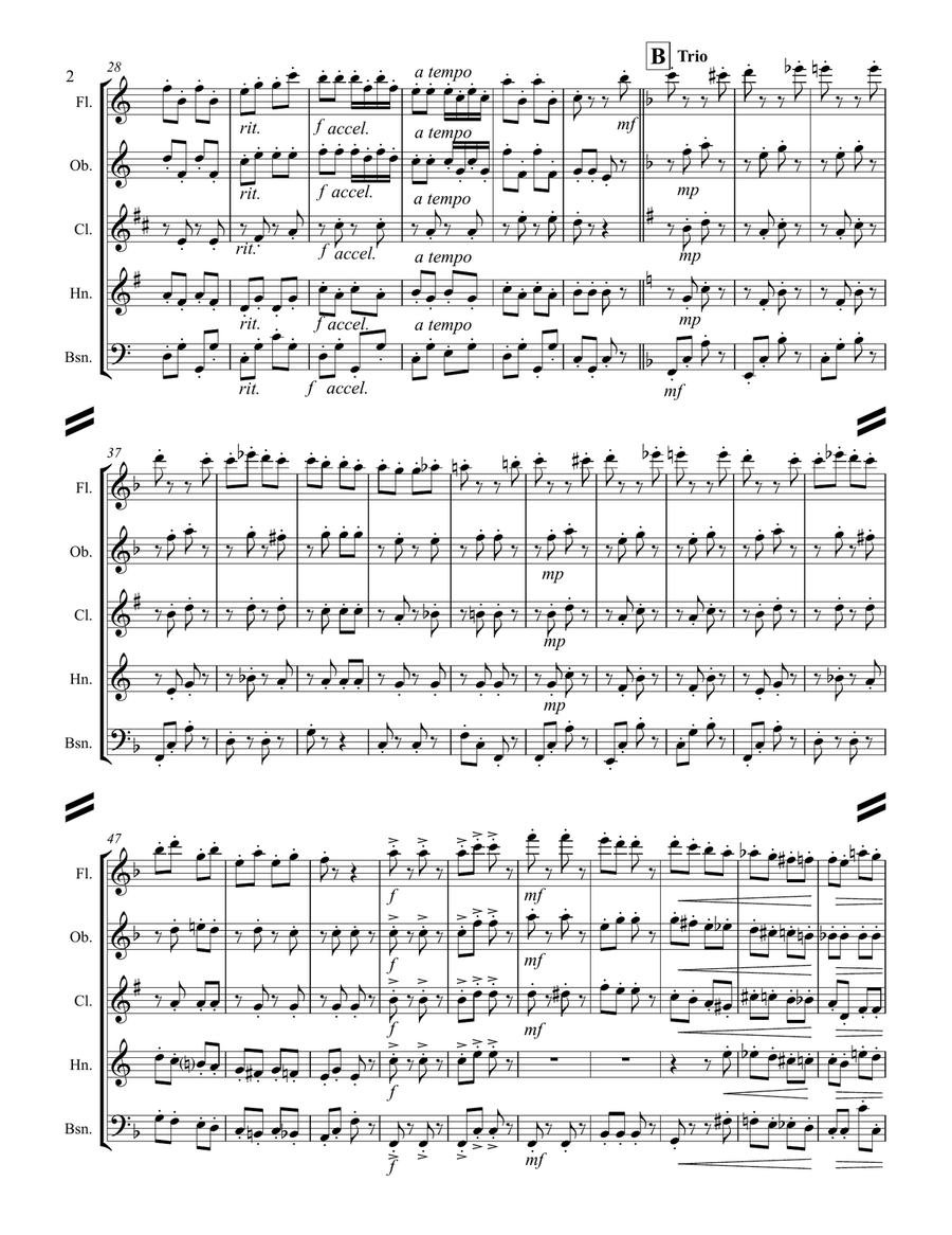 Strauss II – Pizzicato Polka (for Woodwind Quintet) Woodwind Quintet scores gallery preview page 3