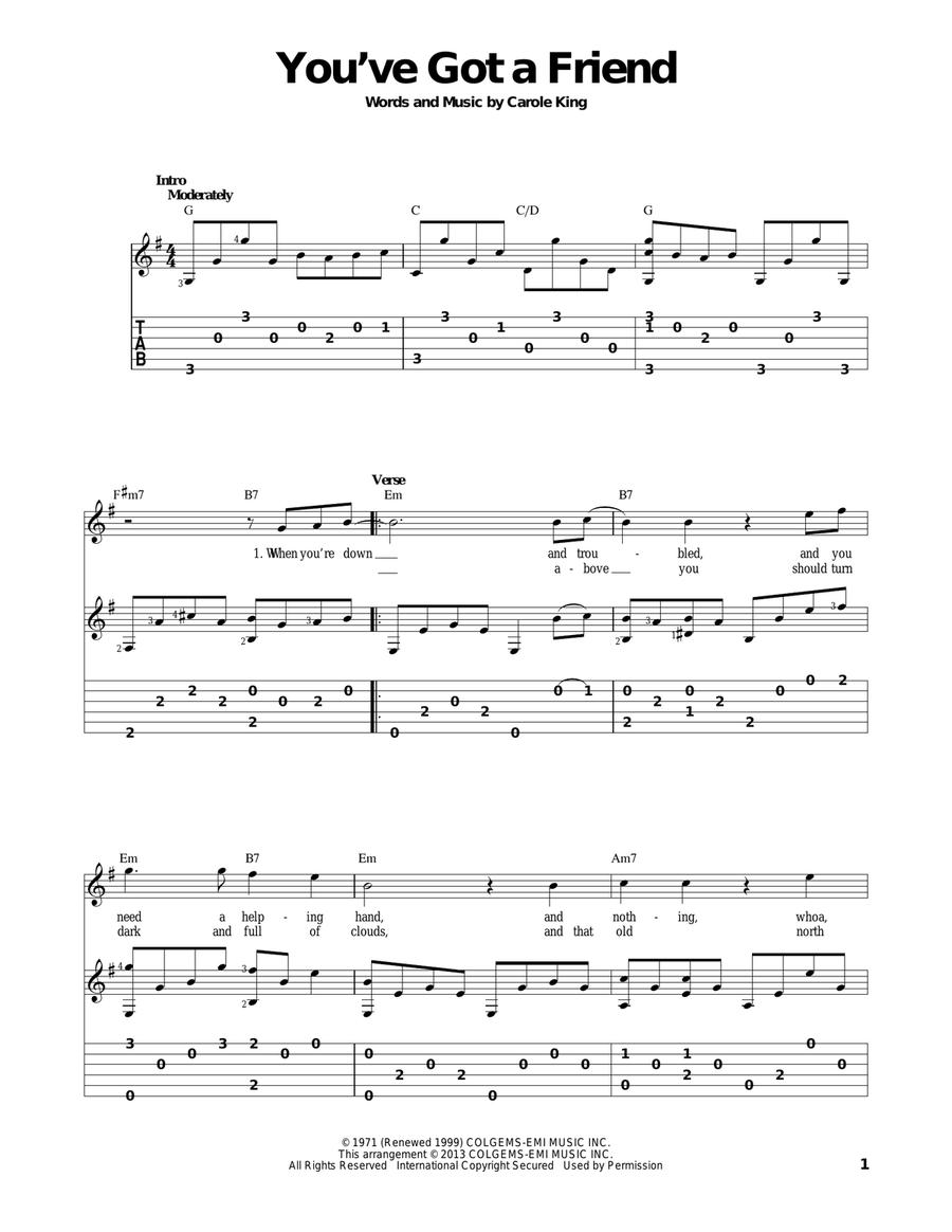 You've Got A Friend Acoustic Guitar scores gallery preview page 1