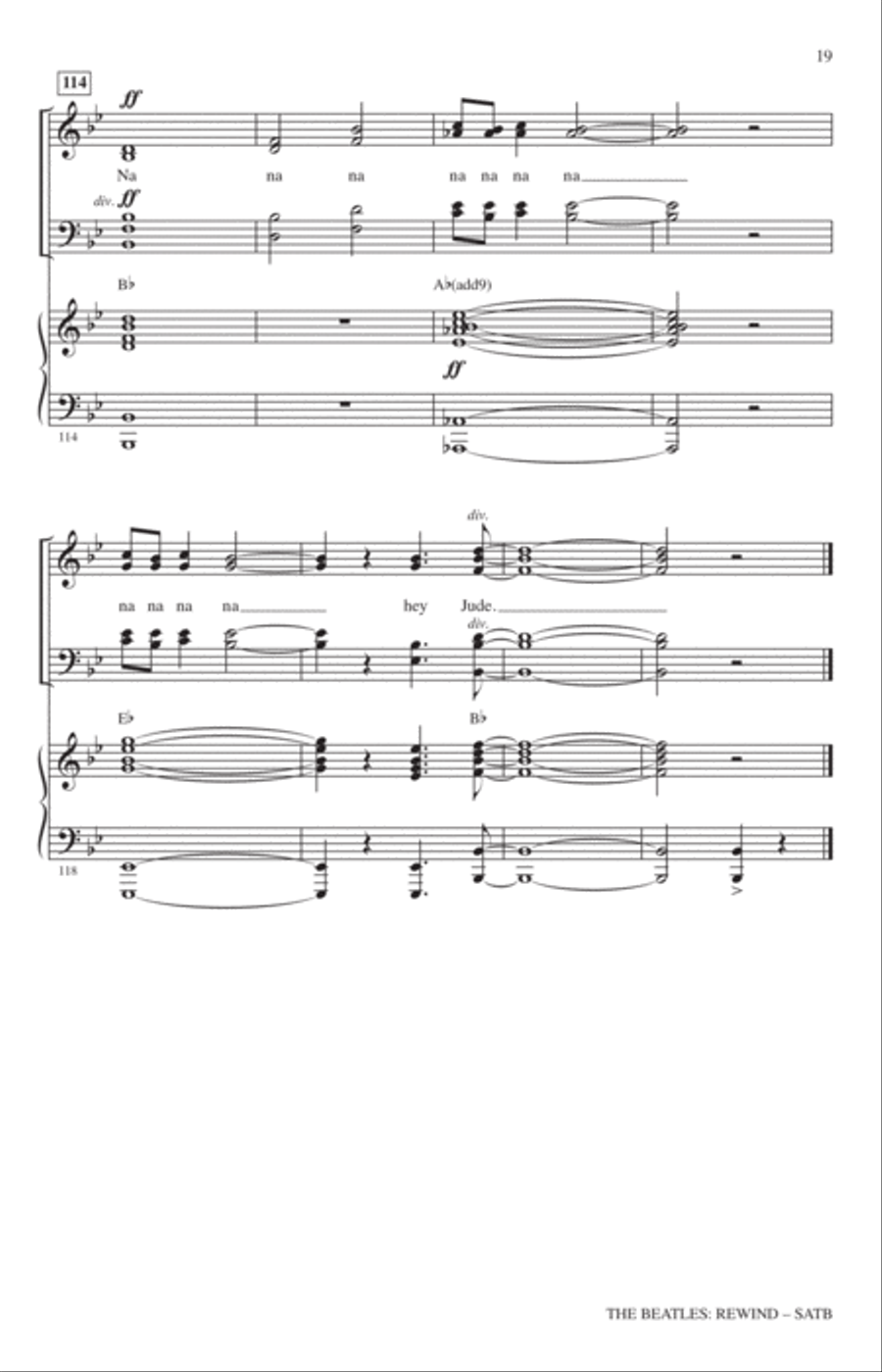 The Beatles: Rewind (Medley) (arr. Mark Brymer) 4-Part scores gallery preview page 18