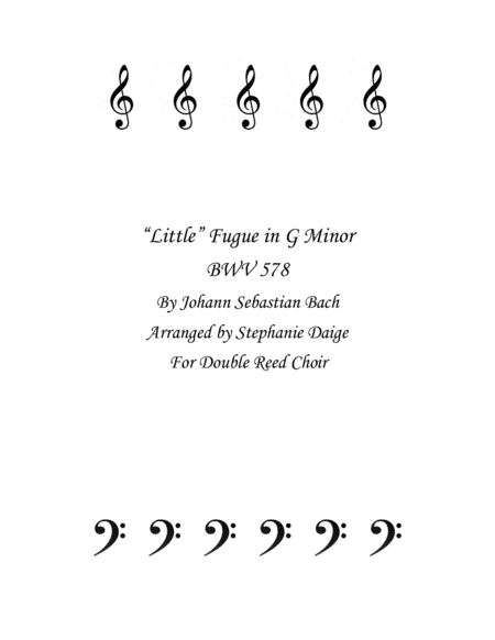 Bach Little Fugue in G Minor for Double Reed Choir BWV 578 image number null
