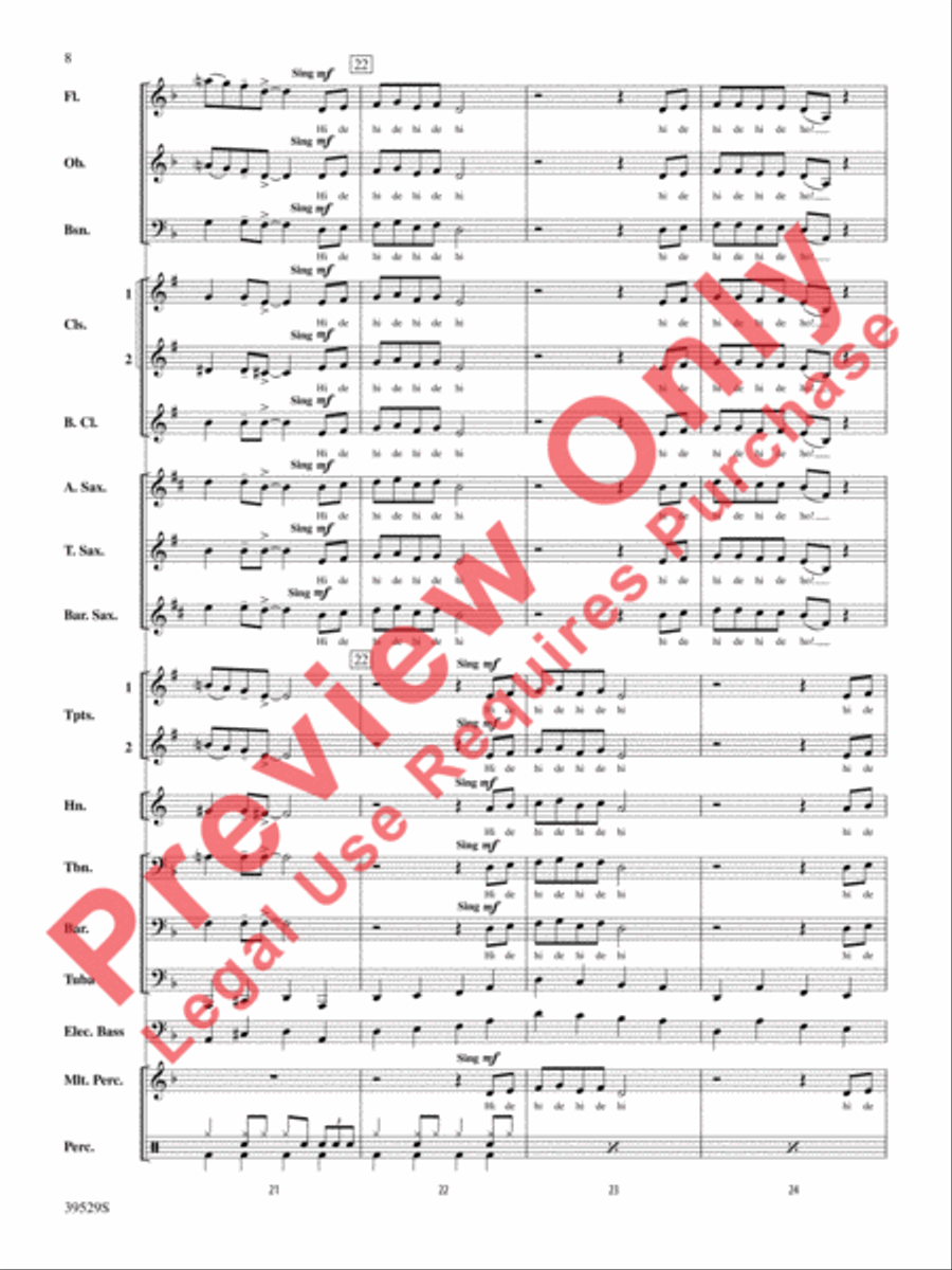 Minnie the Moocher Concert Band scores gallery preview page 9