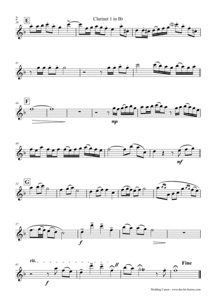 Wedding Canon - Festive Concert Piece - Clarinet Quintet