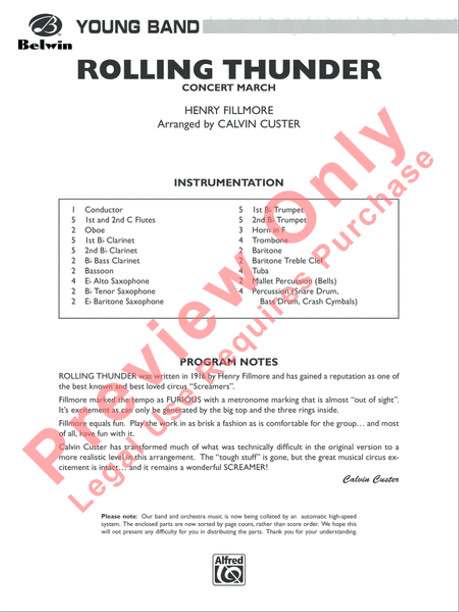 Rolling Thunder (Concert March) Concert Band scores gallery preview page 2
