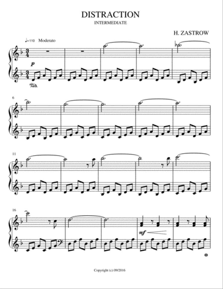 DISTRACTION Piano Method scores gallery preview page 1
