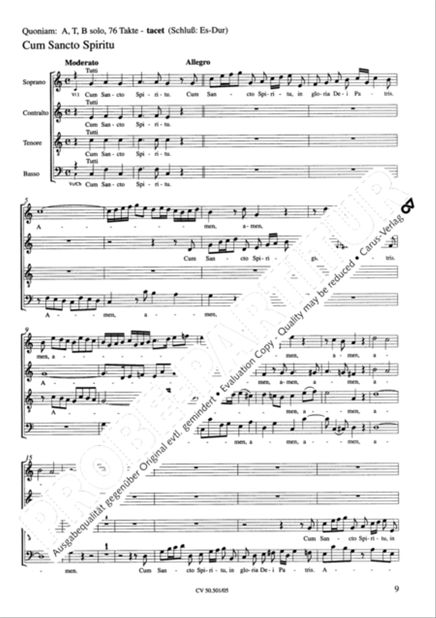 Mass in C Major 4-Part scores gallery preview page 10