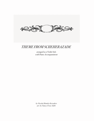 Scheherazade (Movement III) for Violin Solo with PIano