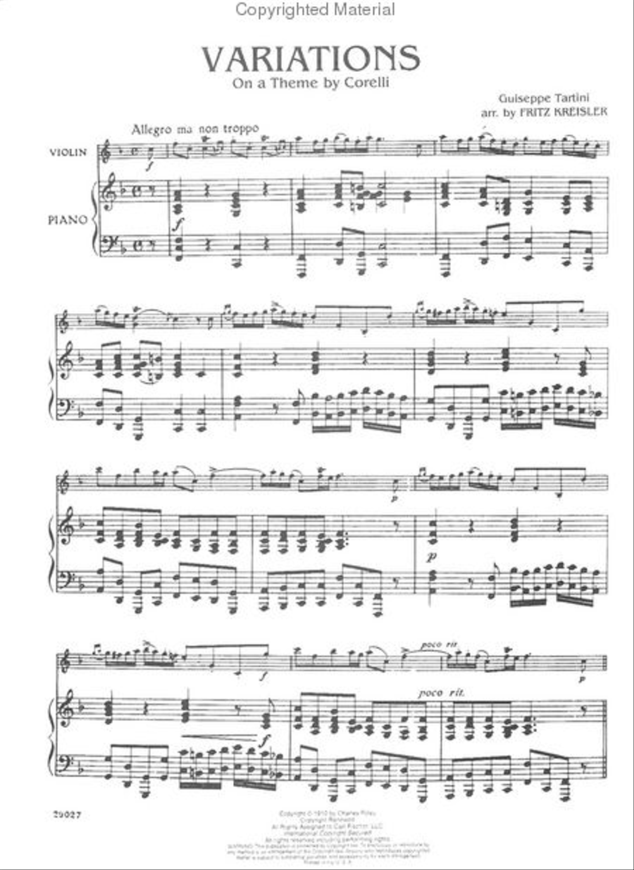 Variations On a Theme by Corelli Violin Solo scores gallery preview page 2