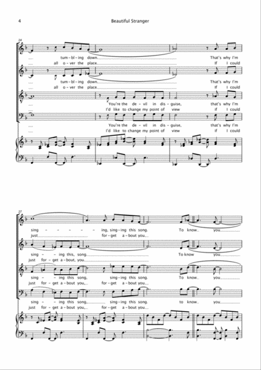 Beautiful Stranger 4-Part scores gallery preview page 4