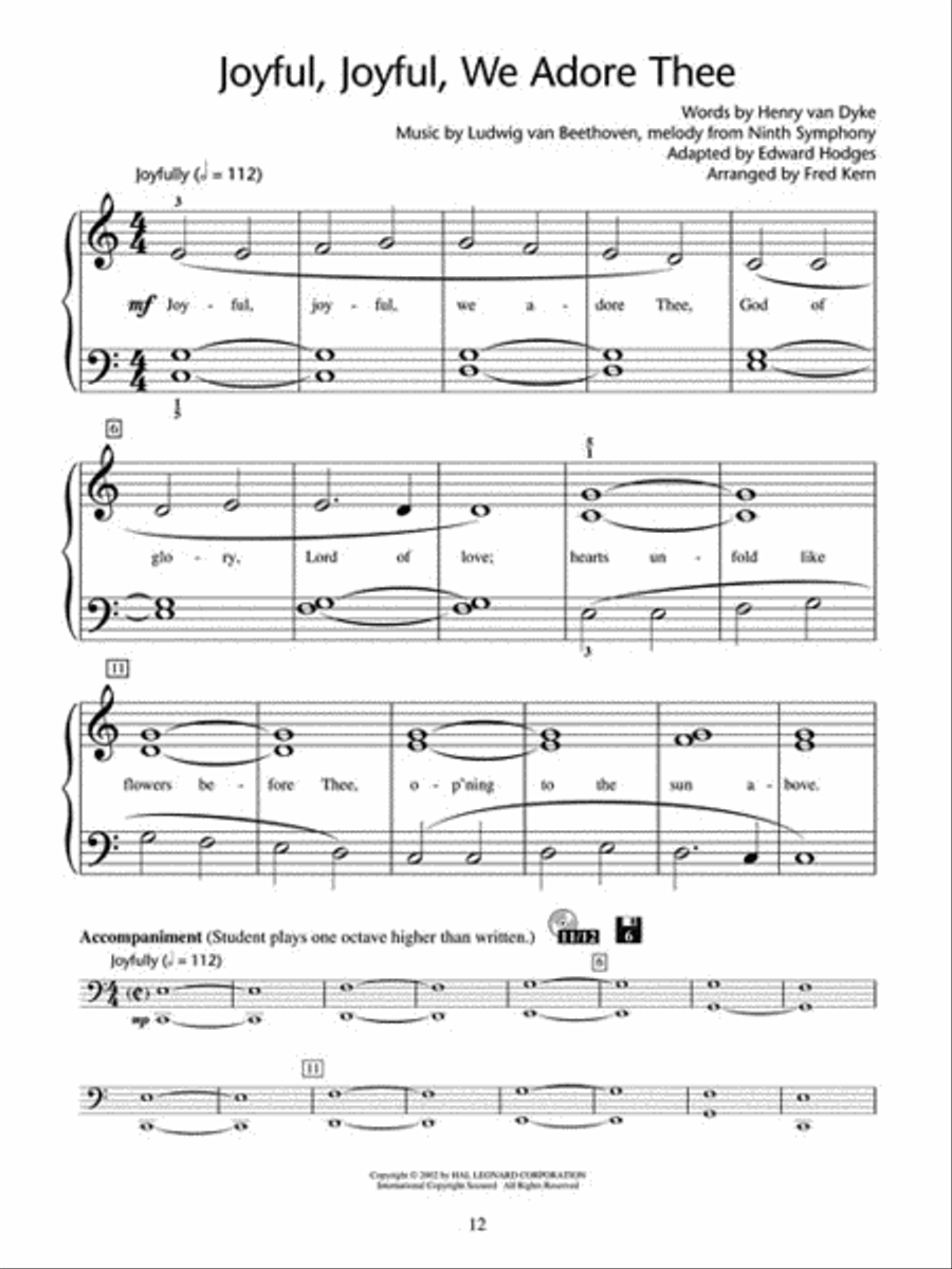 Traditional Hymns Level 2 Piano Method scores gallery preview page 4