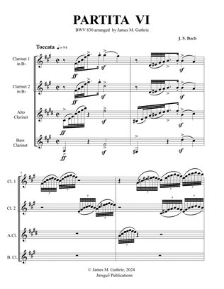 Bach: Partita No. 6 BWV 830 for Clarinet Quartet
