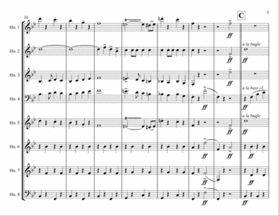The Thunderer March, horn octet Concert Band scores gallery preview page 5