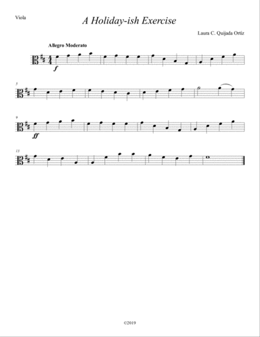 A Holidayish Exercise, for beginning string orchestra. SCORE & PARTS. image number null