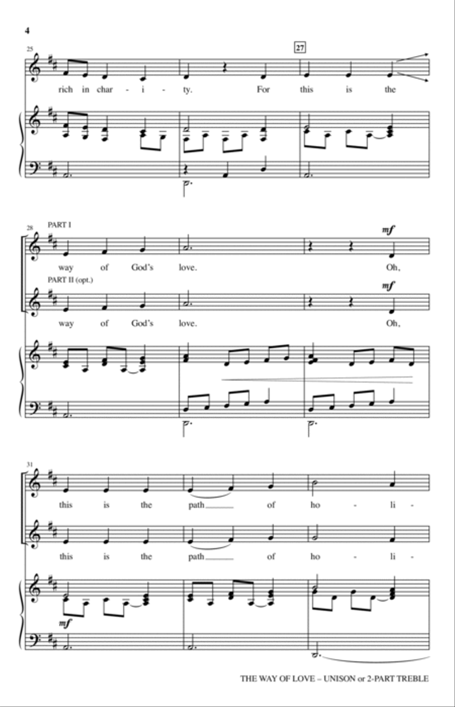 The Way Of Love Unison Choir scores gallery preview page 3